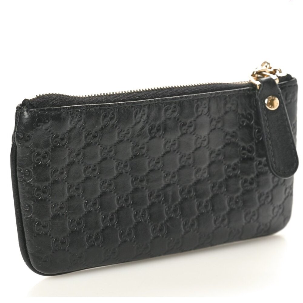 Gucci Microguccissima Key Ring Coin Case Black - Picture 2 of 8